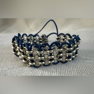 Blue and Silver Chain Link Bracelet